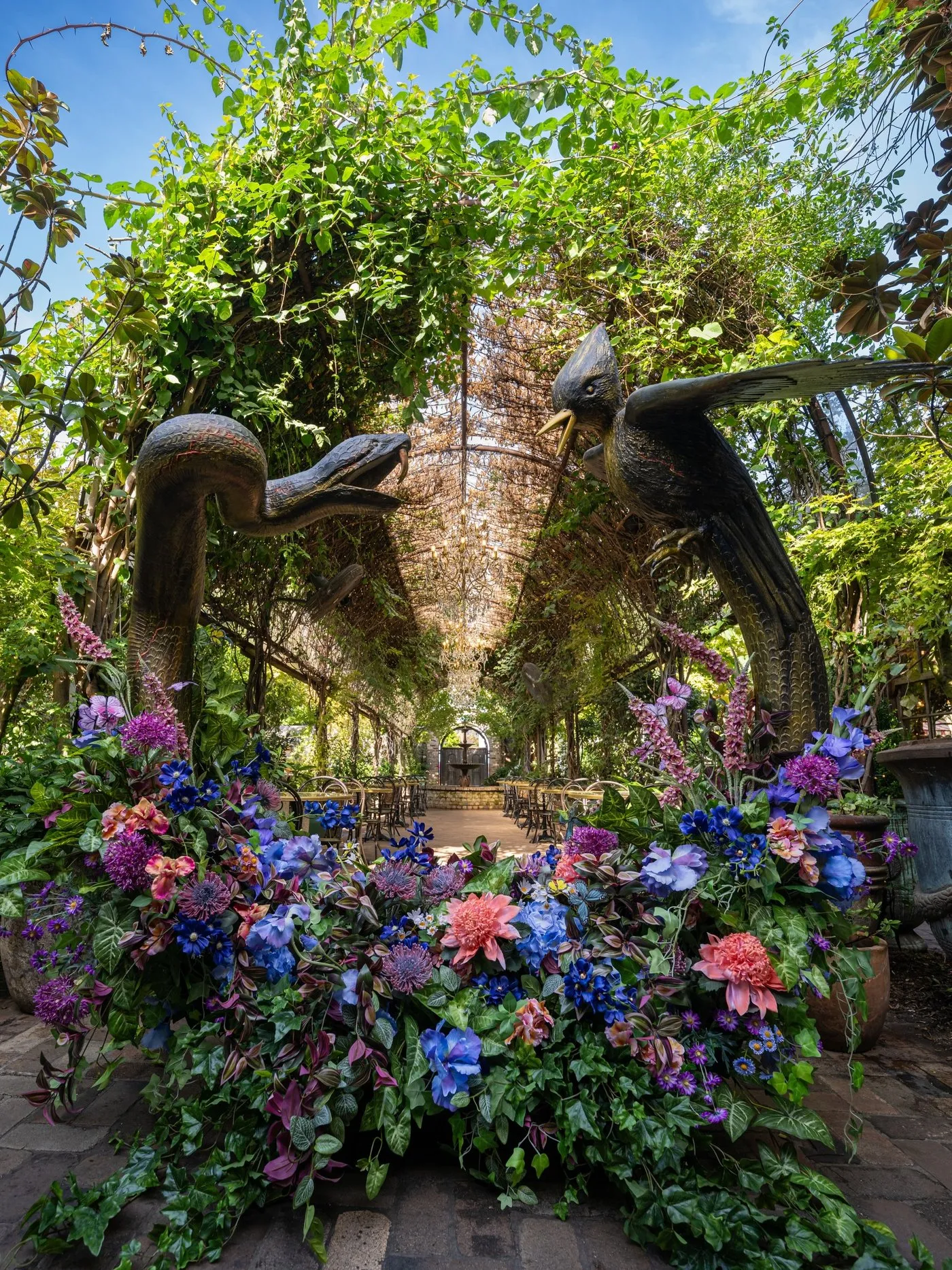 The installation seen down the length of the arbour at The Grounds of Alexandria