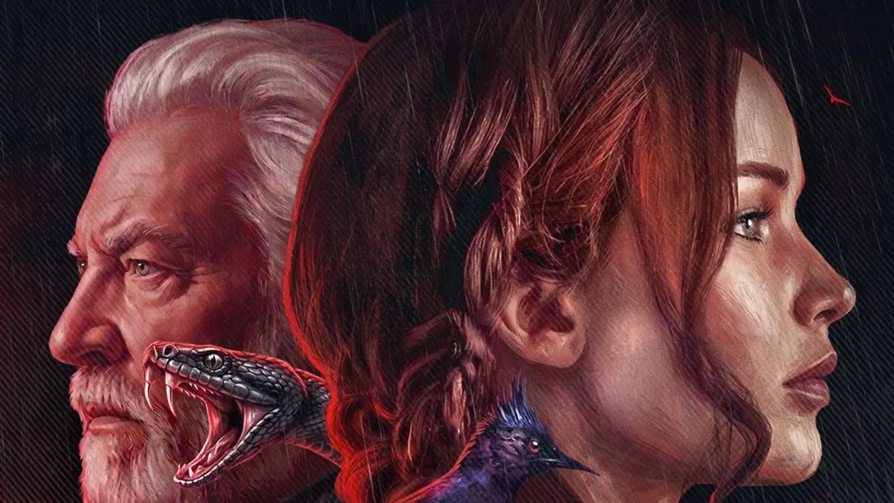 Reignite the Spark — rerelease key art with President Snow and Katniss back to back